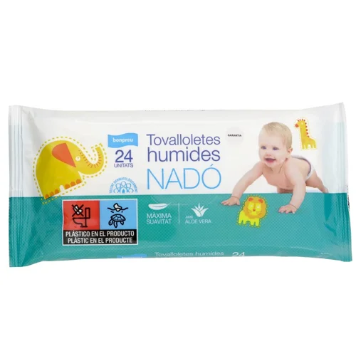 BONPREU Toallitas húmedas para bebé con aloe vera