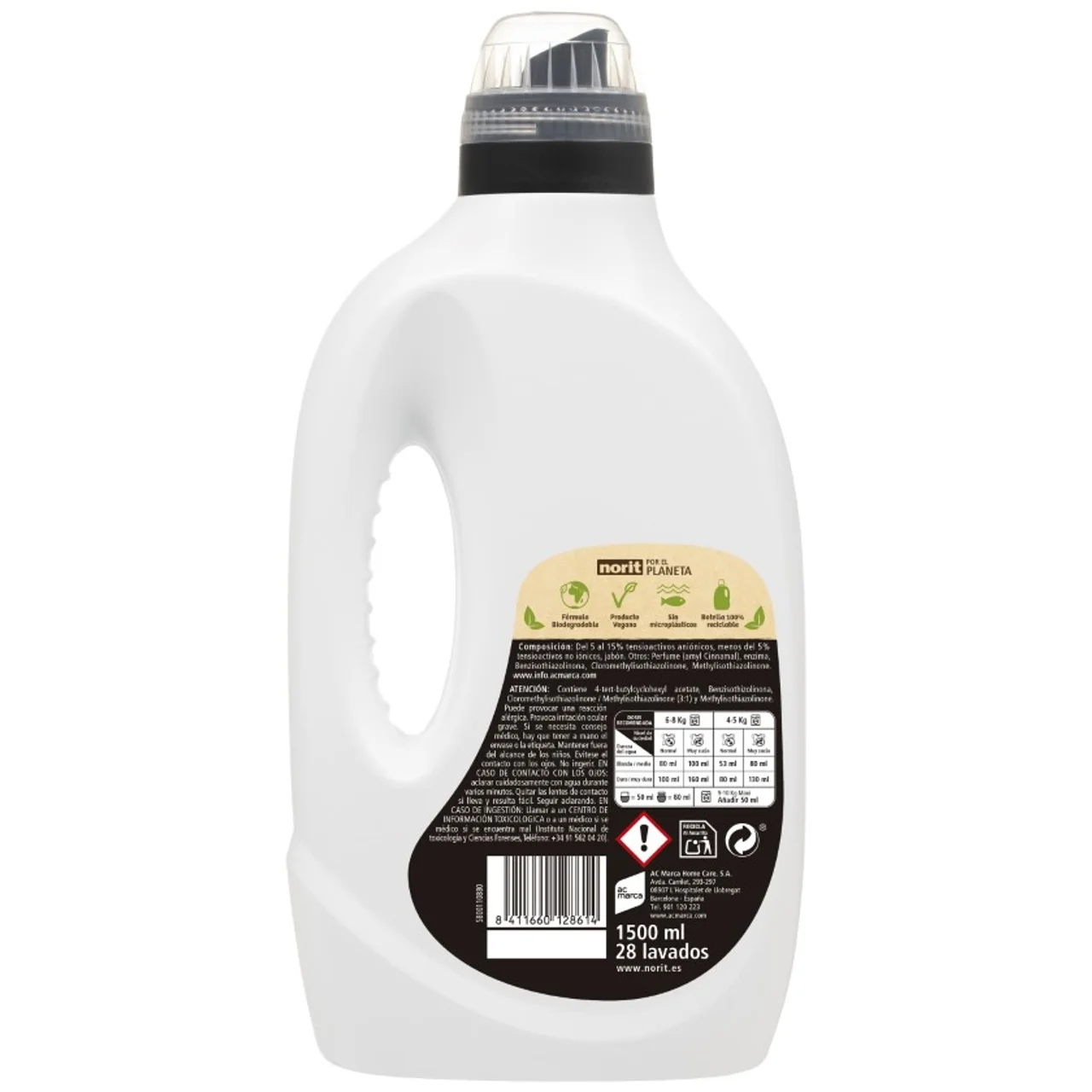 Detergente líquido ropa negra de 28 dosis