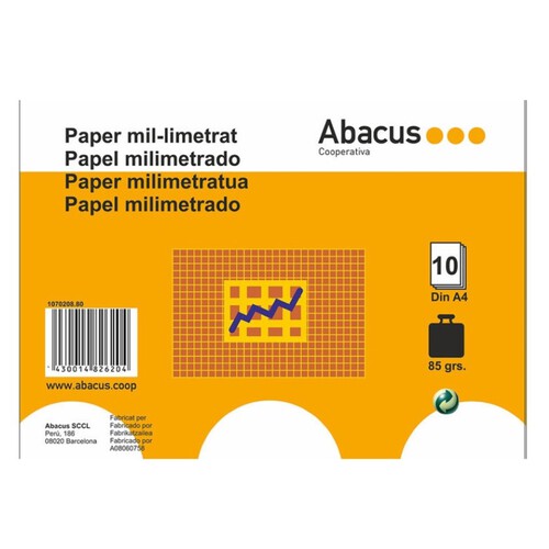 ABACUS-DIN A4 Paper mil·limetrat Din A4