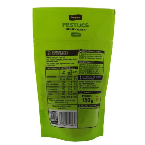 BONPREU Festucs crus sense closca