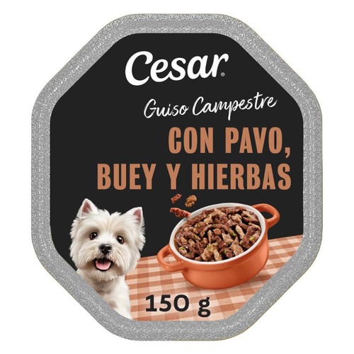 CESAR Menjar d'estofat camperol de gall d'ndi per a gos