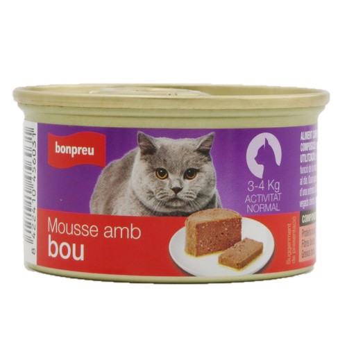BONPREU Menjar mousse amb bou per a gat