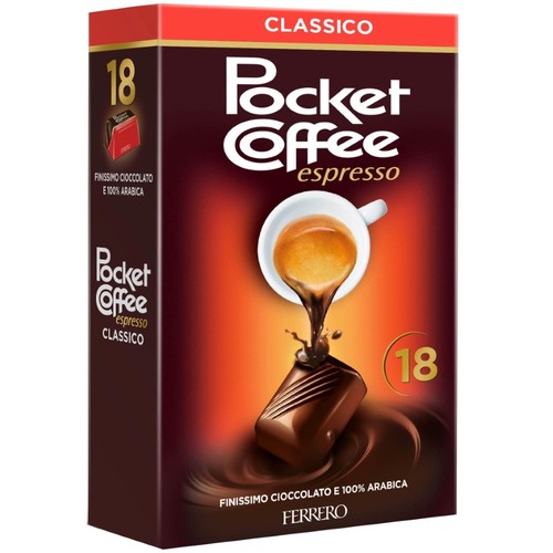 POCKET COFFEE Bombons farcits de capuccino 18 u.