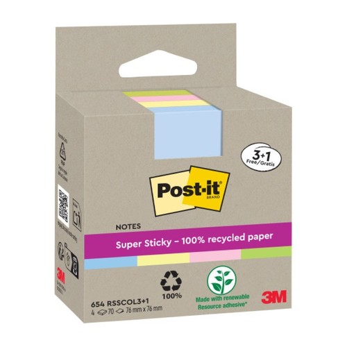 POST-IT Notes adhesives reciclades 76x76