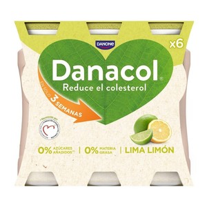 DANACOL Iogurt per beure de llima i llimona 6 ud