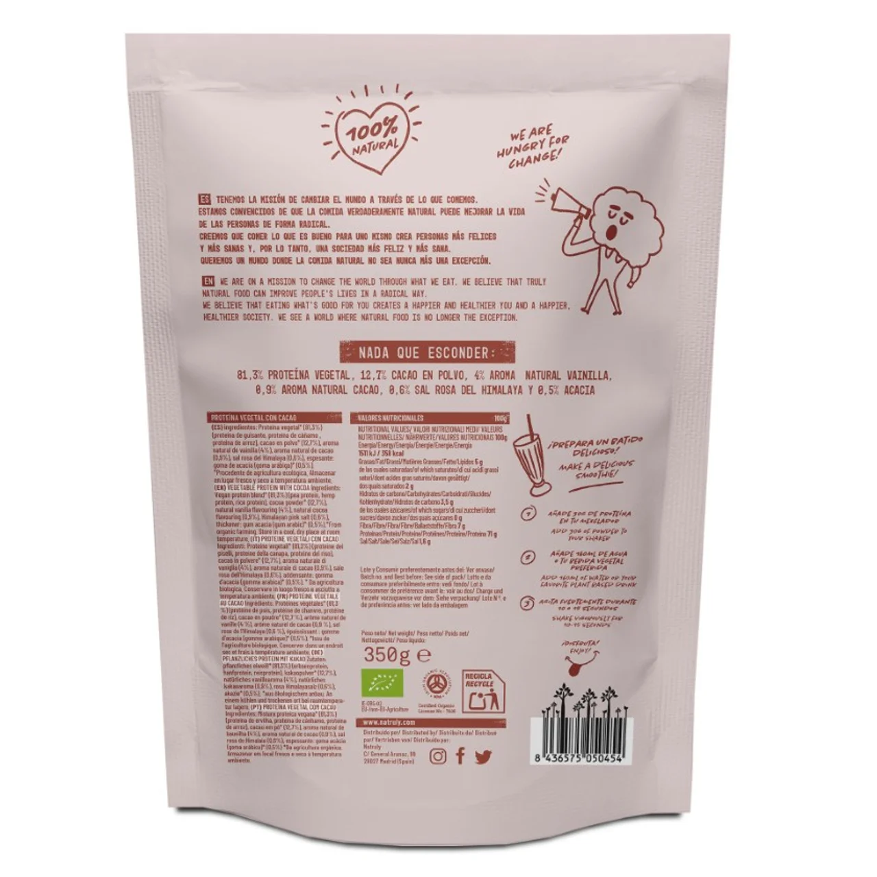 Proteína vegana con cacao