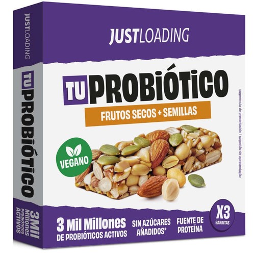 JUST LOADING Barretes de fruits secs i llavors amb probiòtics