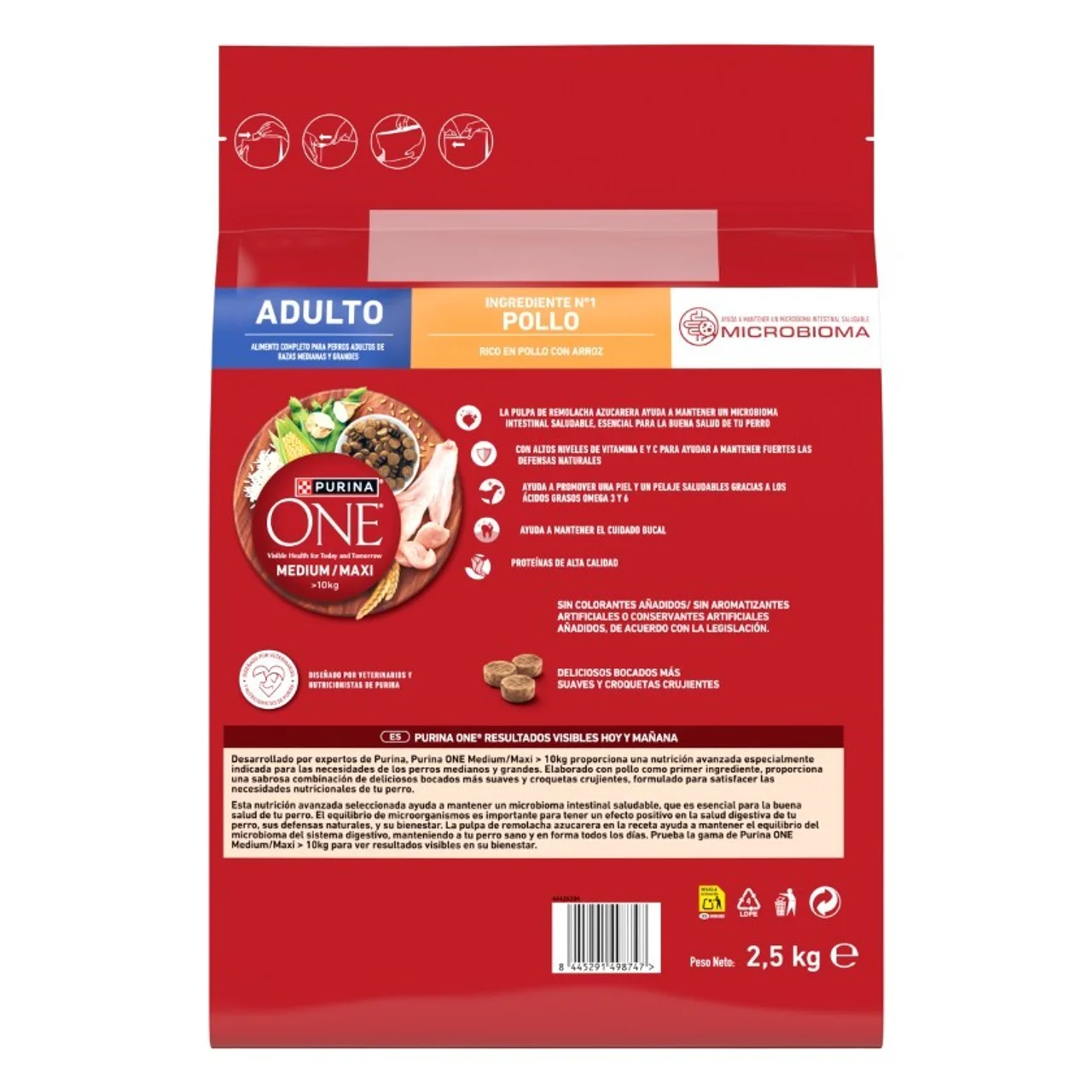 Comida de pollo y arroz Adulto para perro medium/maxi