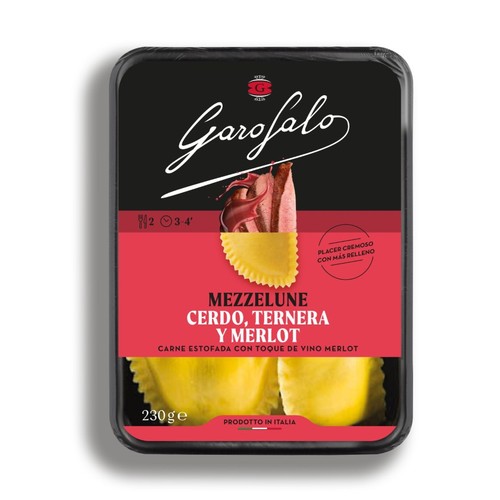 GAROFALO Mezzelune farcit de vedella i merlot