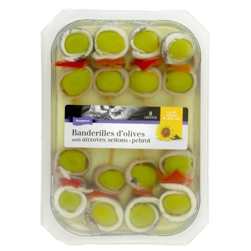 BONPREU Banderilles d'olives amb anxoves, seitons i pebrot
