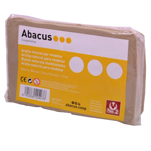 ABACUS Argila natural per a moldejar blanca