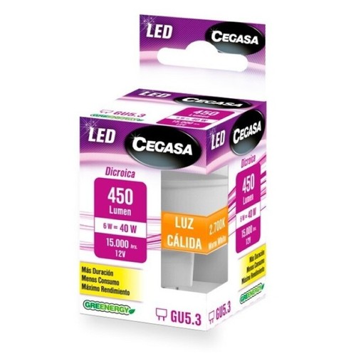 CEGASA Bombeta Led GU5.3 llum càlida 6W-2.700K