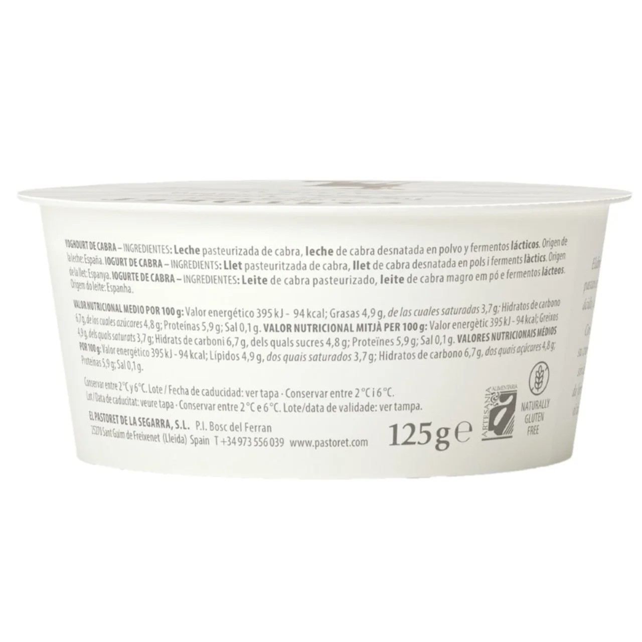 Yogur de cabra natural artesano