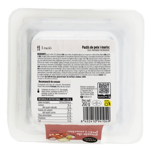 TERRA I TAST Pastís de peix i marisc
