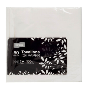 Imagen de BONPREU Tovallons de paper blancs 40x40 cm
