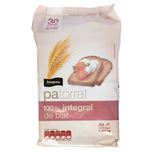 Imagen de BONPREU Pa torrat 100% integral de blat