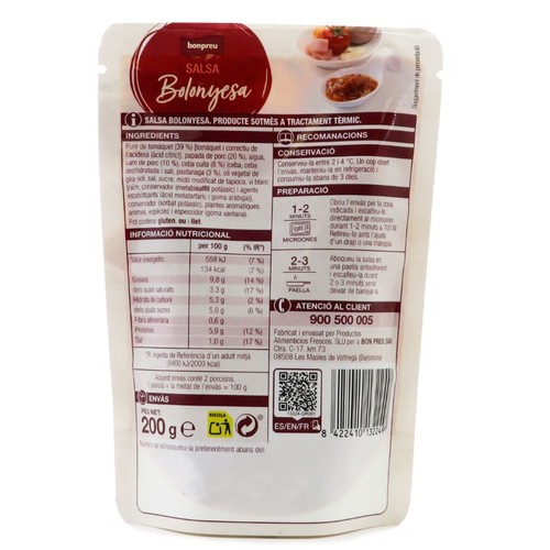 BONPREU Salsa bolonyesa