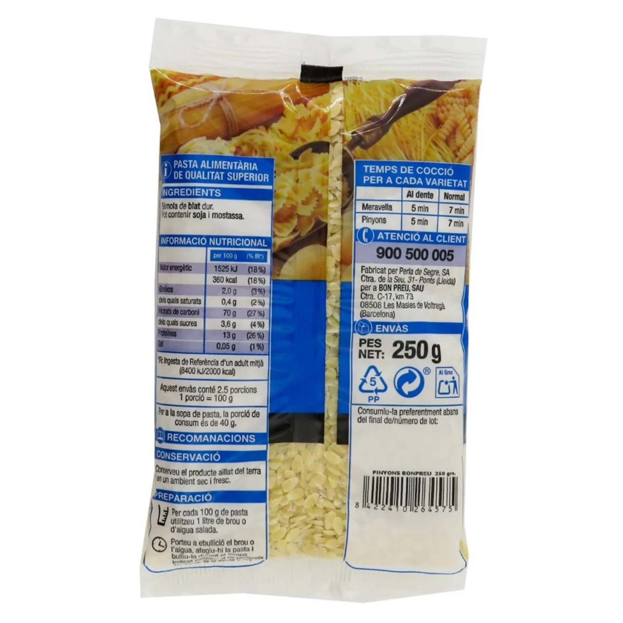 BONPREU Pasta piñones Km0