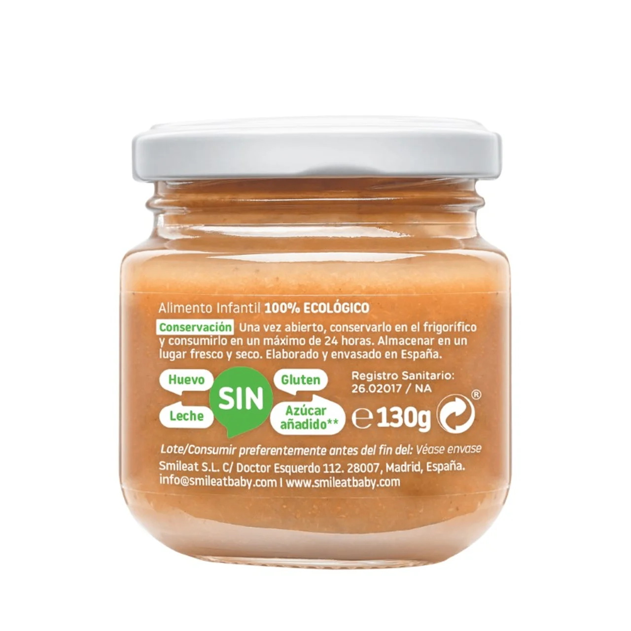 Tarrito de pera y manzana ecológico