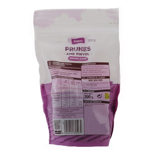 BONPREU Prunes amb pinyol dessecades