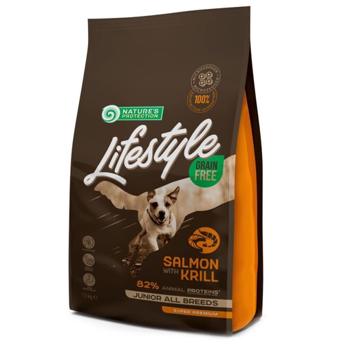 LIFESTYLE Comida de salmón y krill para perro cachorro 1.5kg