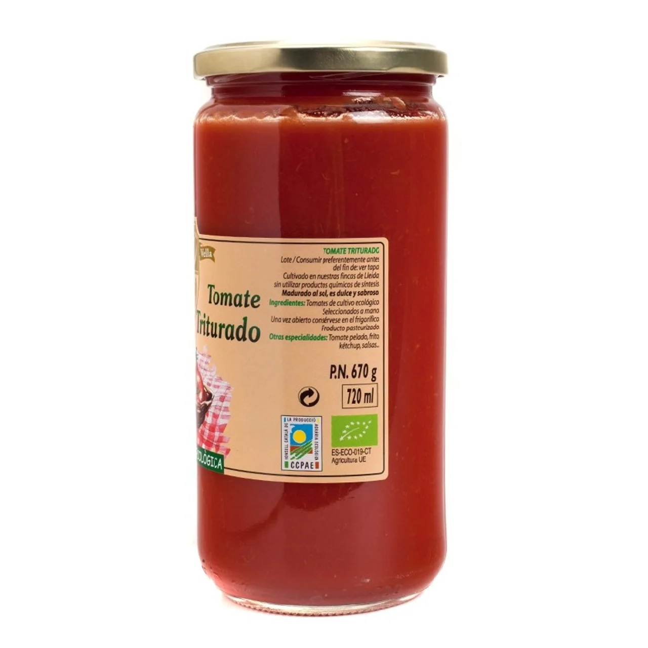 Tomate triturado ecológico