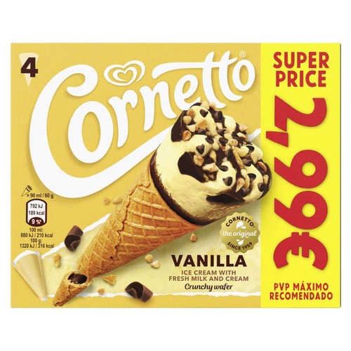 CORNETTO Gelat cucurutxo de vainilla