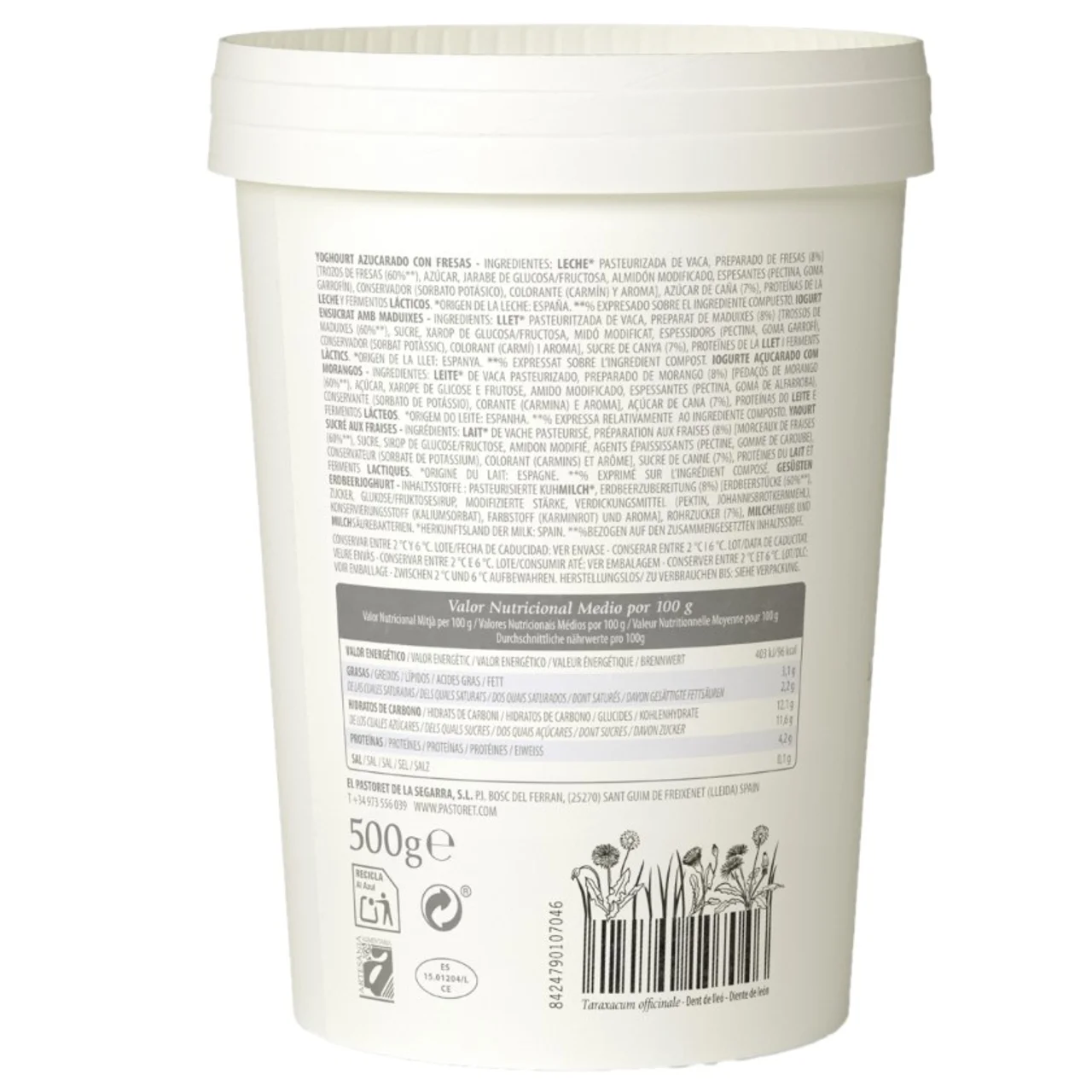 Yogur artesanal de fresa