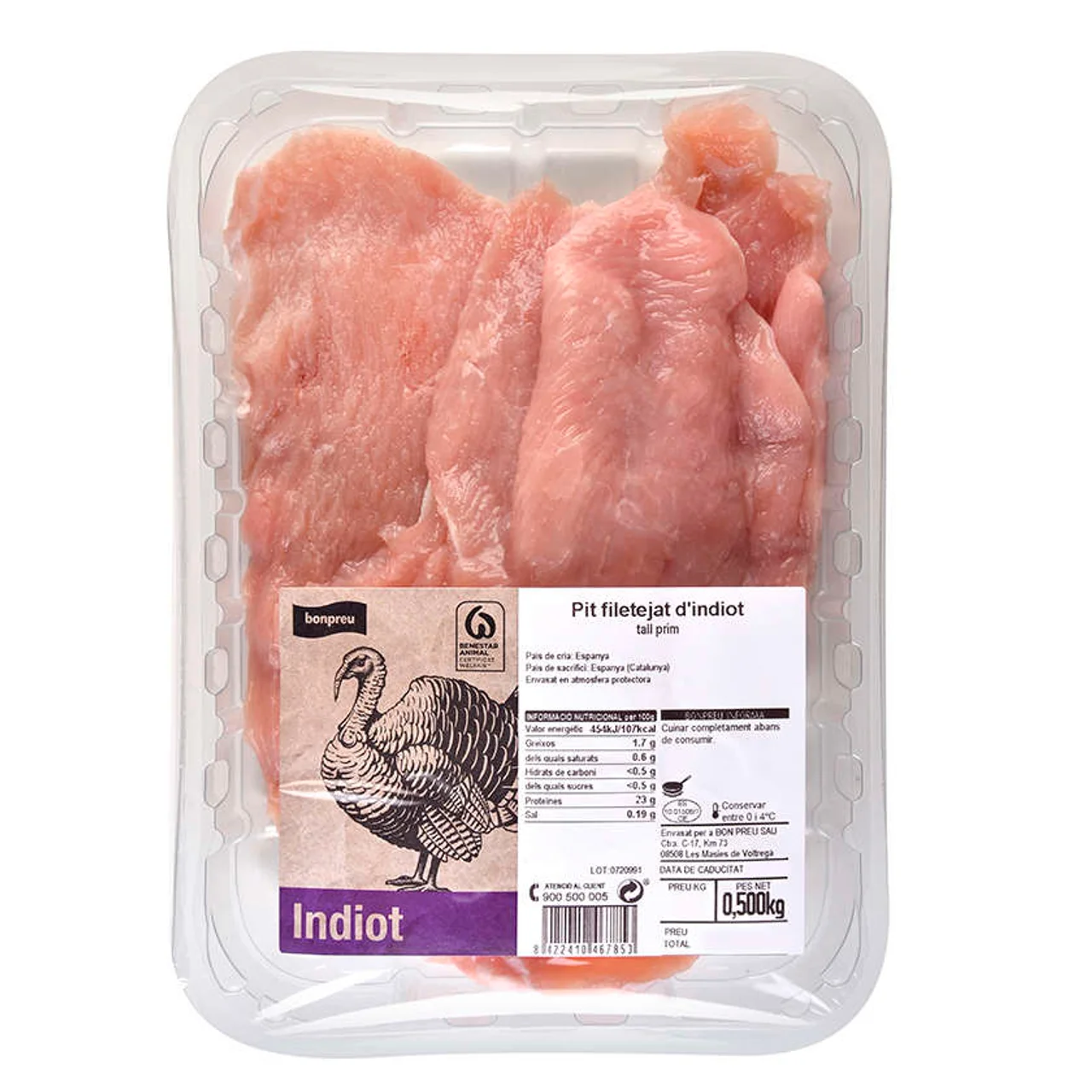 BONPREU Pechuga fileteada de pavo corte fino