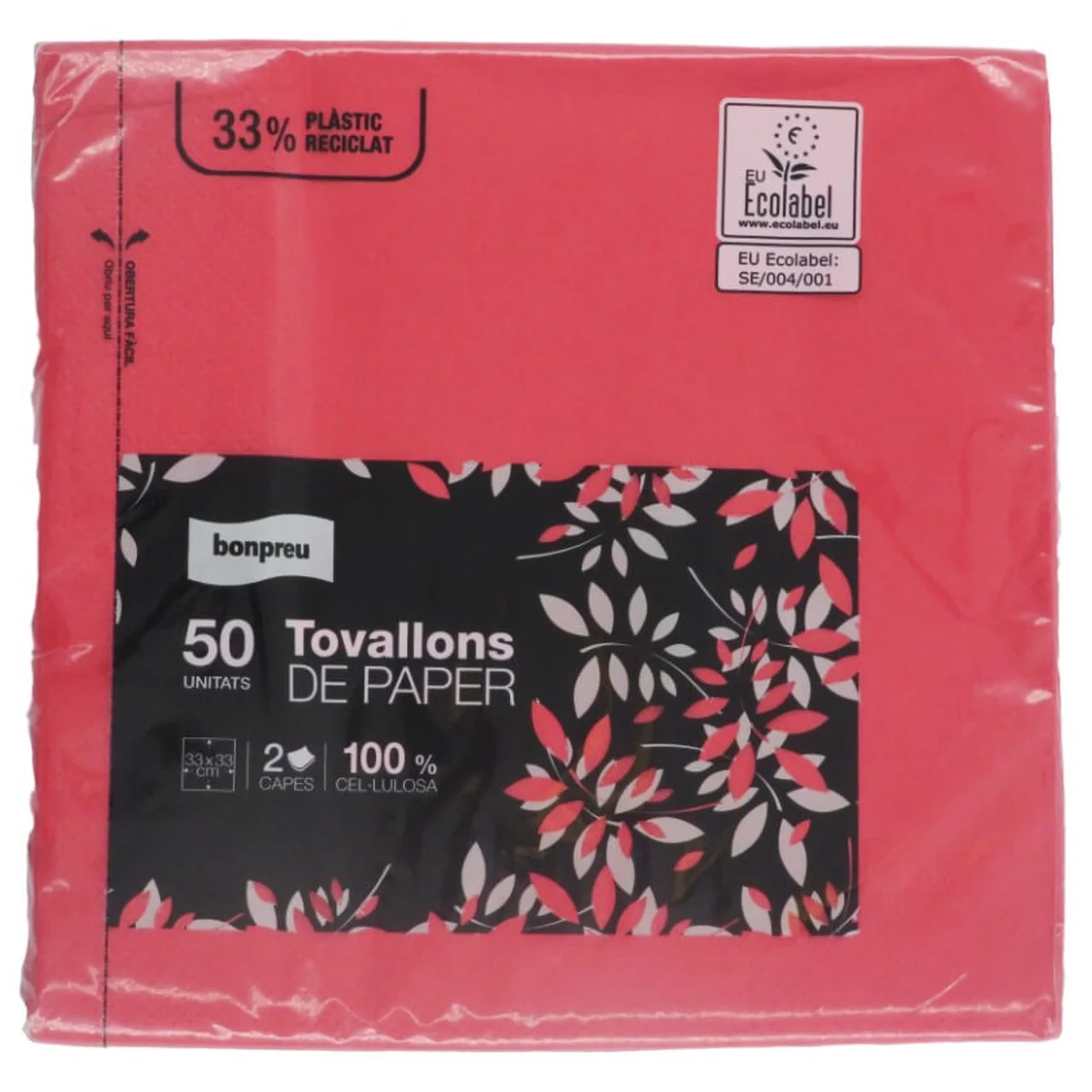 BONPREU Servilletas de papel color 33x33 cm