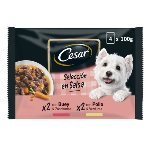 CESAR Menjar en salsa per a gos