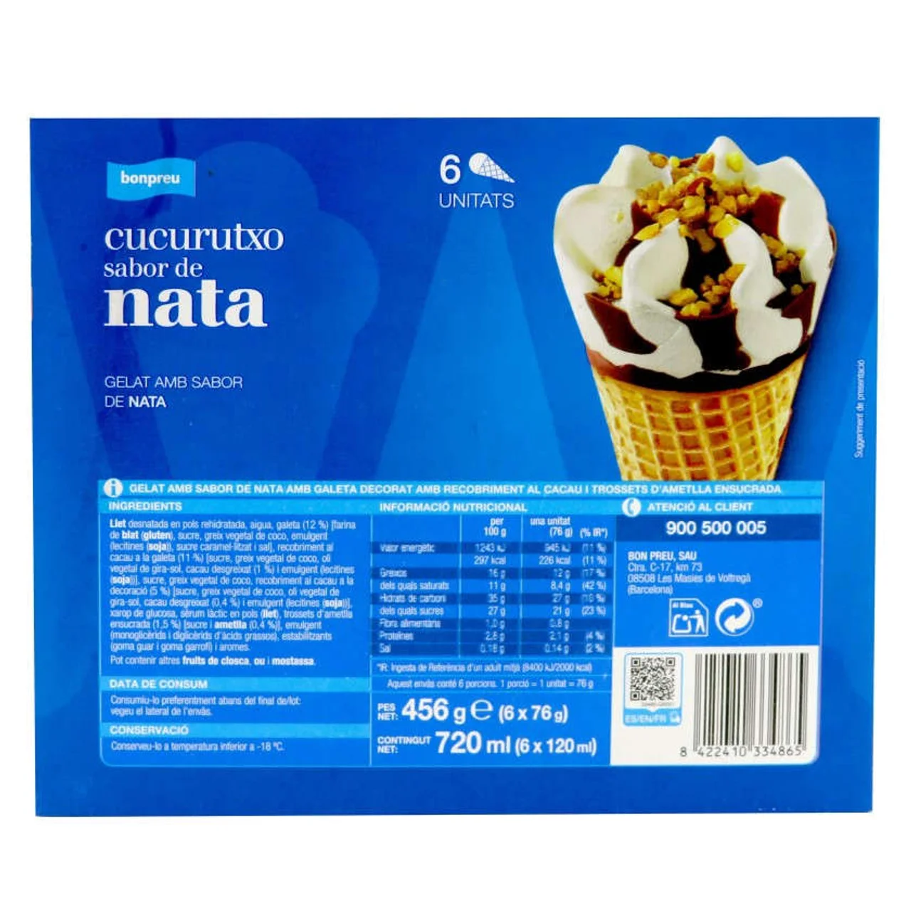 BONPREU Cucurucho sabor a nata