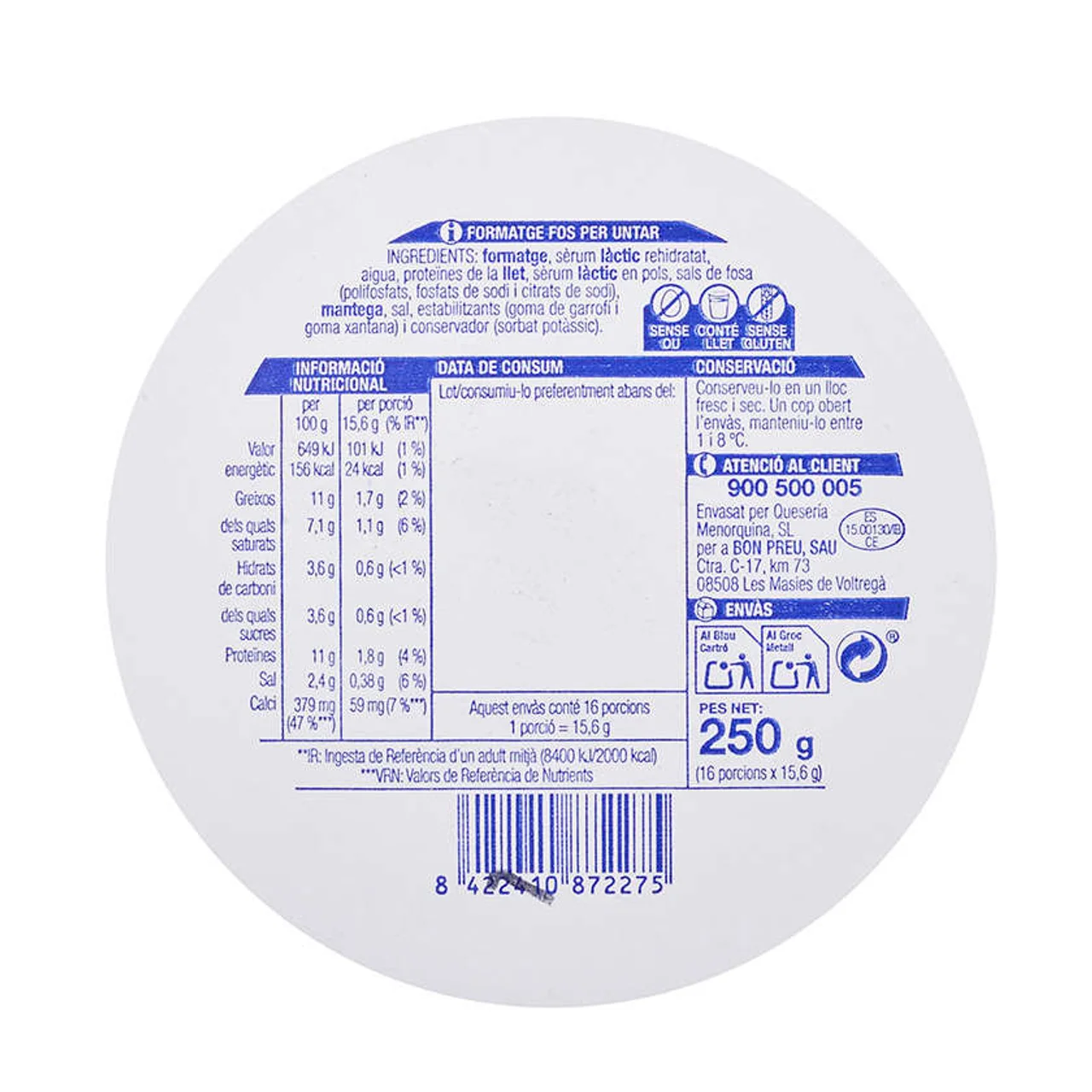 BONPREU Queso fundido light en porciones