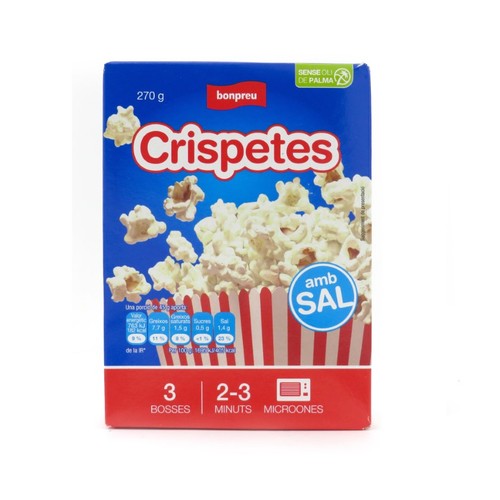 BONPREU Crispetes amb sal per microones