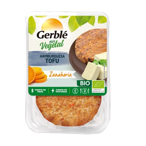 GERBLÉ Hamburguesa de tofu i pastanaga eco