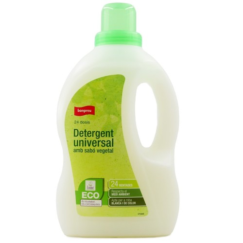 BONPREU Detergent universal amb sabó vegetal de 24 dosis