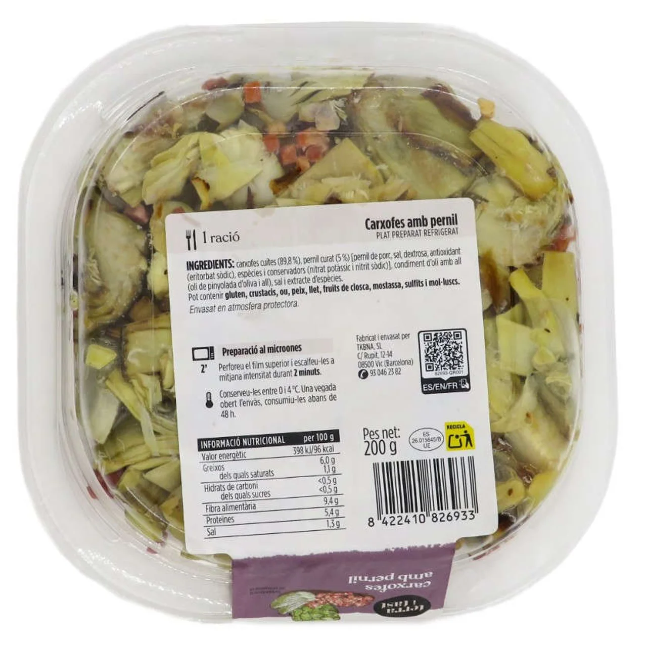 TERRA I TAST Alcachofas con jamón