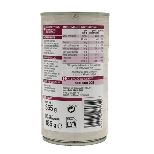 BONPREU Xampinyons laminats