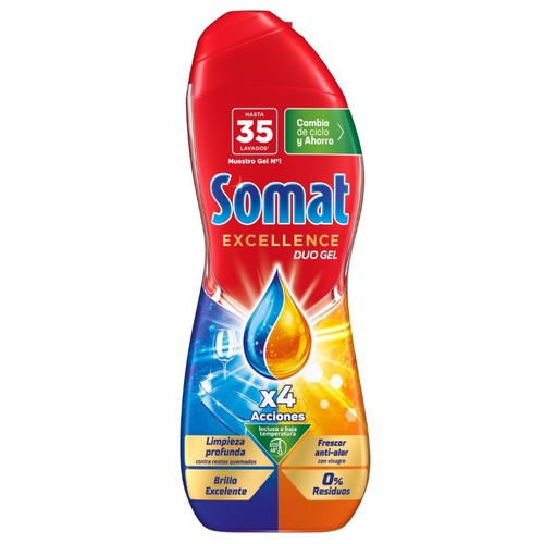 SOMAT  Detergent rentavaixelles Excellence Duo Gel de 35 dosis