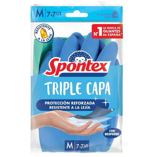 SPONTEX Guants de làtex triple capa talla M