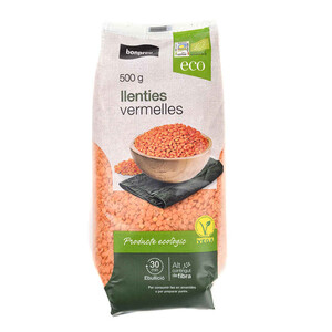 Imagen de BONPREU Llenties vermelles ecològiques