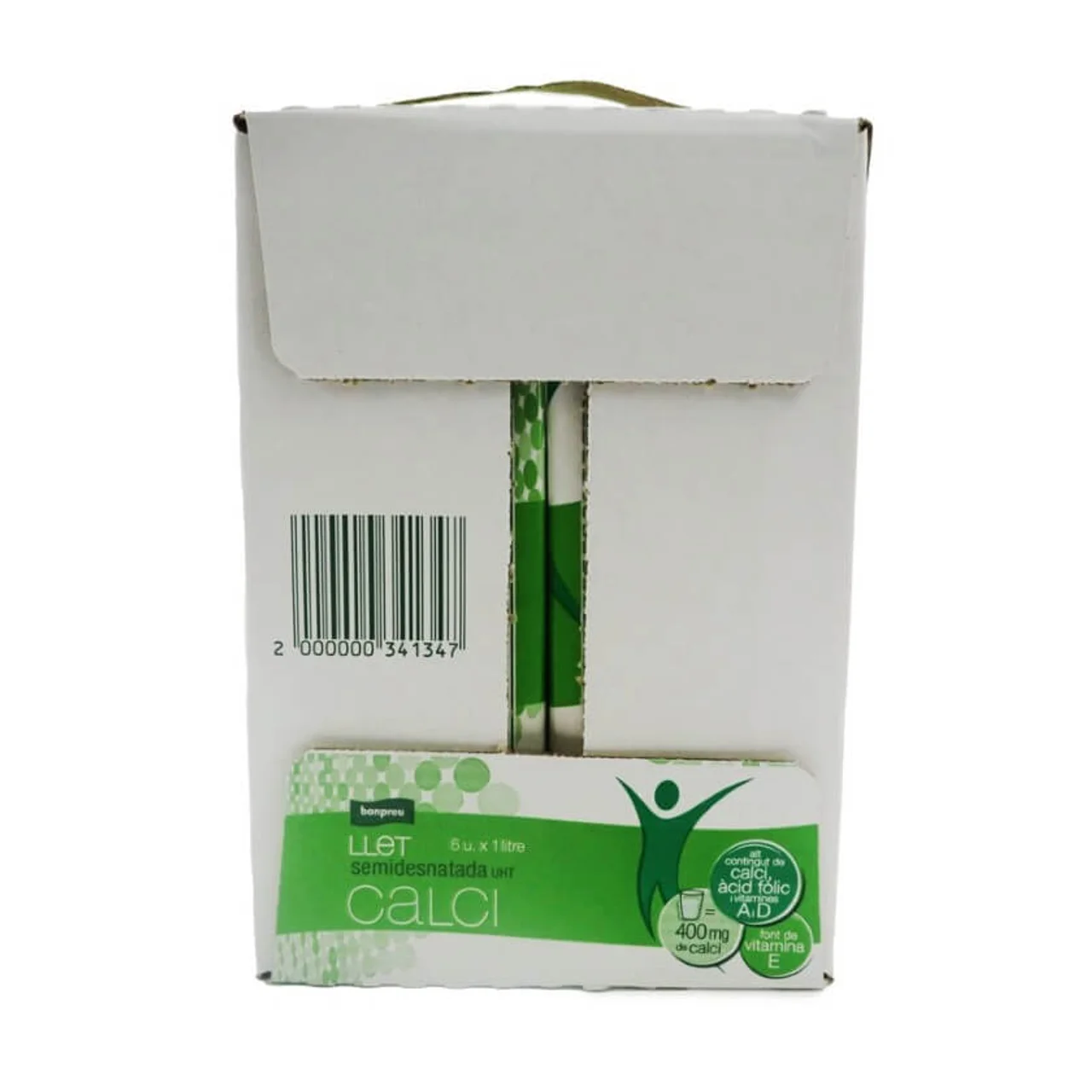 BONPREU Leche semidesnatada con calcio 6x1L en cartón