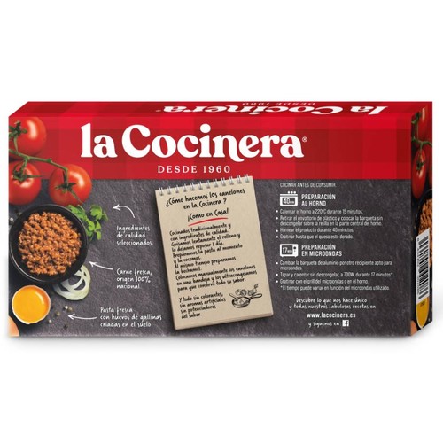 LA COCINERA Canelons de carn "Recetas Artesanas" 6u.