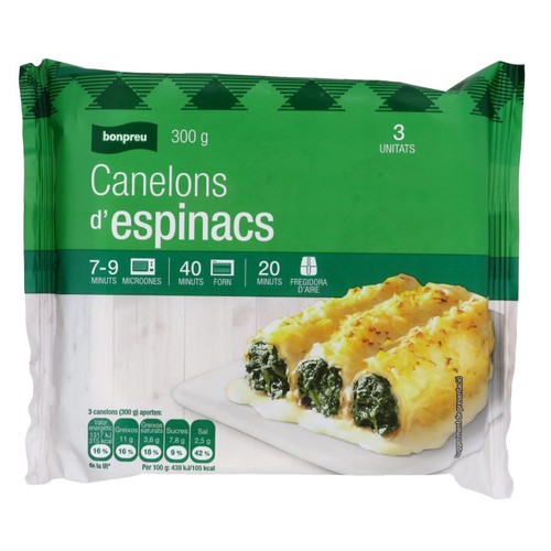 BONPREU Canelons d'espinacs 3u.