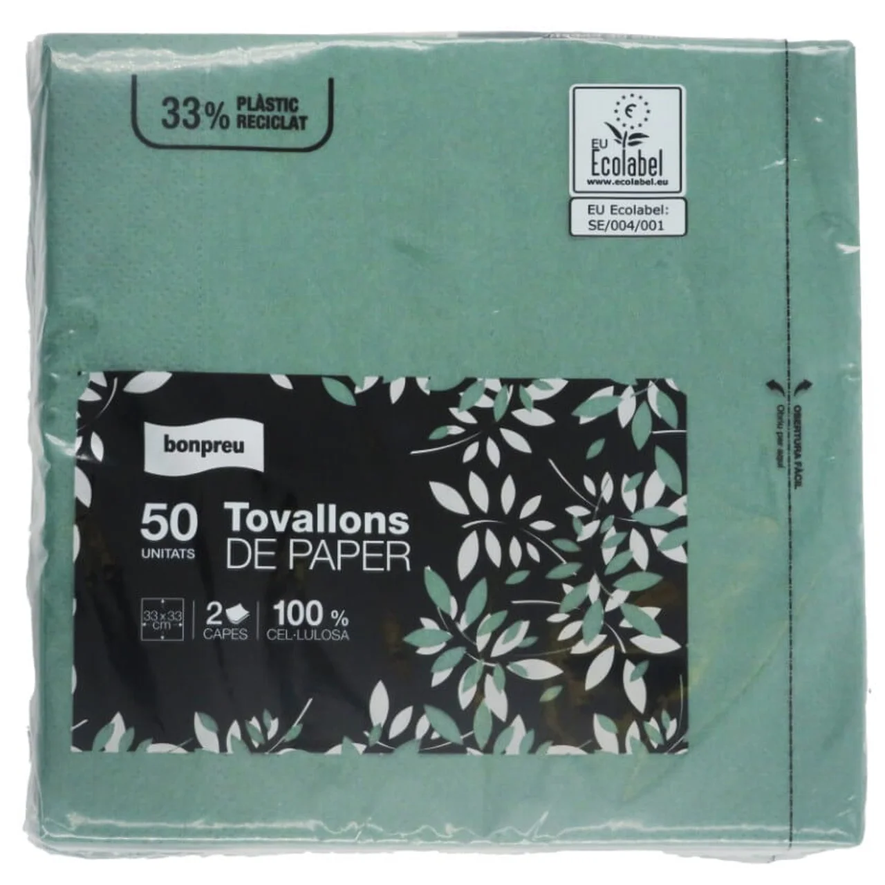 BONPREU Servilletas de papel color 33x33 cm
