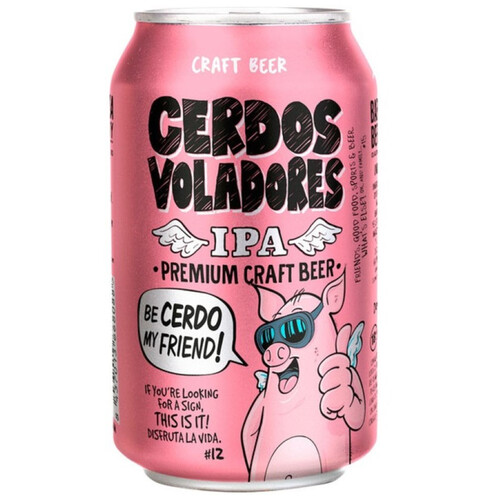 CERDOS VOLADORES Cervesa Km0 IPA en llauna