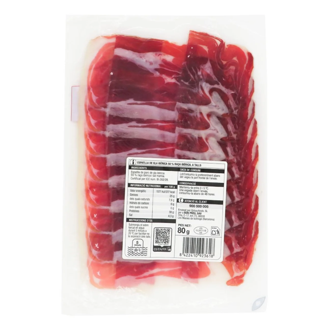 BONPREU Paleta de bellota ibérica 50%