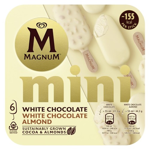 MAGNUM Gelat mini de xocolata blanca amb ametlles