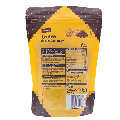 BONPREU Gotes de xocolata negra