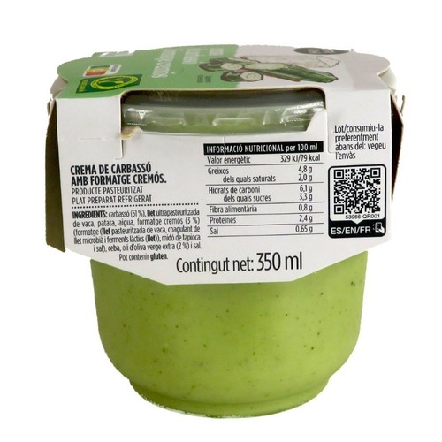 BONPREU Crema de carbassó i formatge cremós